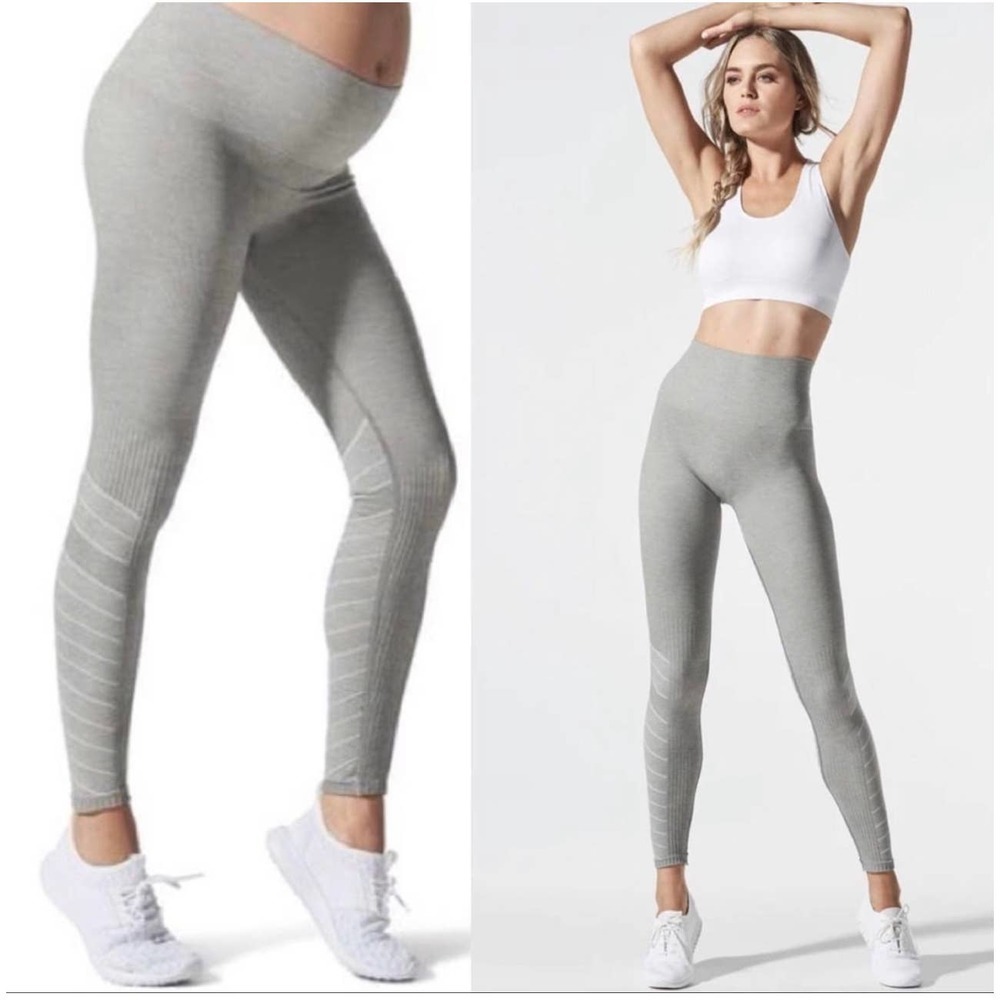 Blanqi Sport Support Hipster Contour Legging in Dove Grey Womens Size: M